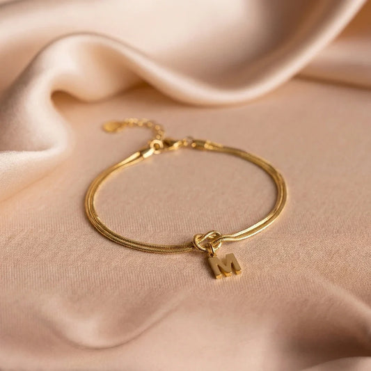 Forever Knot Bracelet with Initial Charm